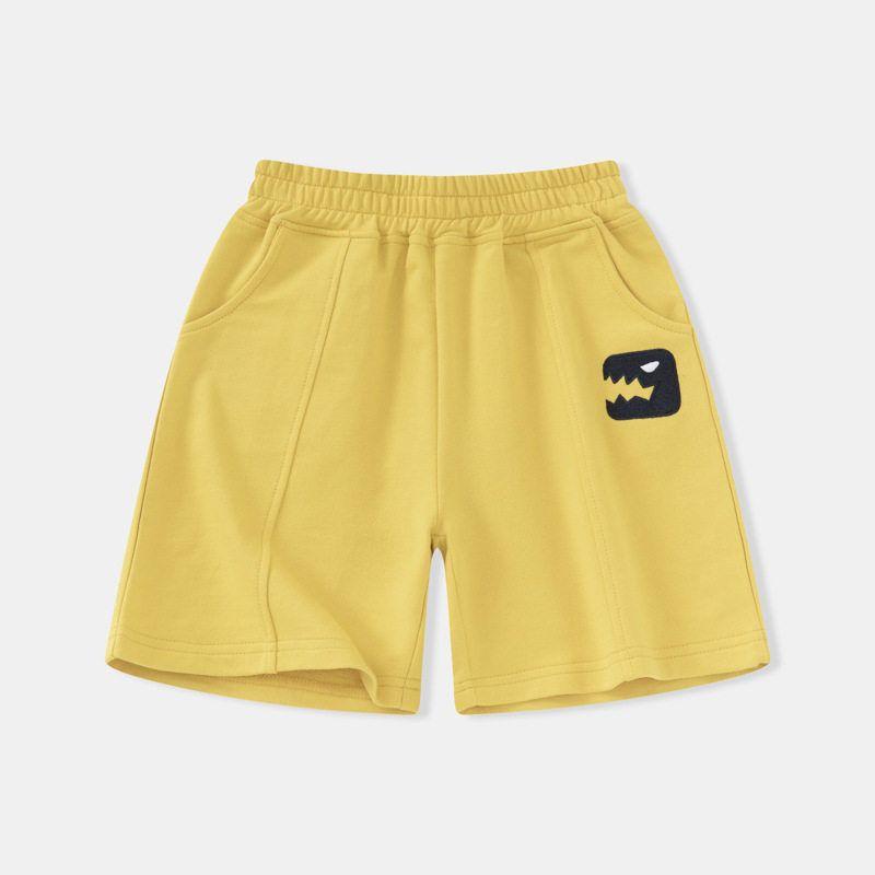Children s Summer Boys  Shorts Casual Pants Boys  Knee-Length Pants Kids  Sweatpants Pure Cotton Embroidered Dinosaur Shorts Dk9123 Turmeric 140