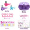 Smoby - Glam Nail Salon - Studio de Manucure Enfant - Sèche-Ongles - 3 Vernis - Lime - Stickers et Accessoires - Dès 6 ans