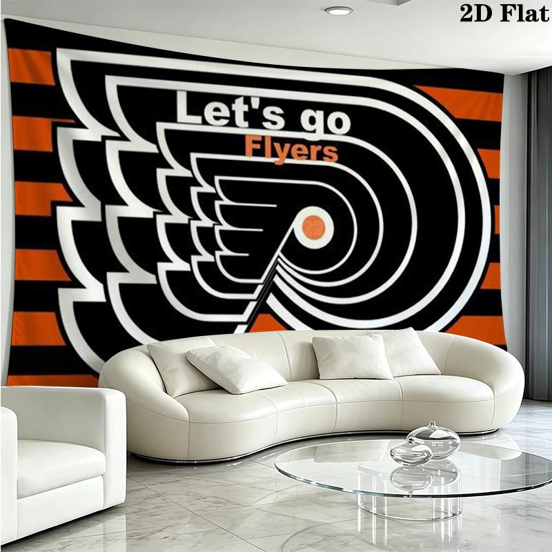 Philadelphia Flyers Logo Wall Tapestry Aesthetic Wall Hanging Printed Fabric Blanket Decorative Tapestries for Bedroom Living Room Home Decor