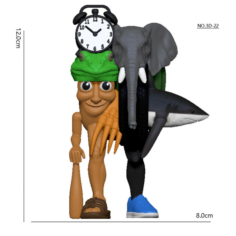 Italian Brainrot Animal MOC Building Block Tung Tung Tung Sahur Wheel Frog Elephant Tree Monster Monkey Toy Desk Decoration Q064
