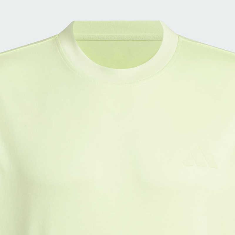 Adidas Cooling Sun Protection Cotton Sports Casual Long Sleeve Crew Neck T-Shirt Men Tops Light-Yellow JN9450