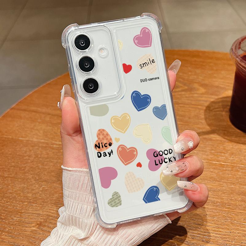 

Прозрачный чехол Tiny Hearts для Samsung Galaxy S25 Edge S24 FE S25 S24 S23 Ultra S22 Plus A36 A56 A16 A55 A54 A15 5G TPU Чехол для телефона Galaxy S23+