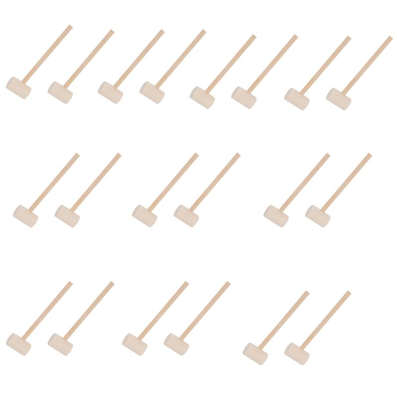 

20 Pcs Chocolate Seafood Harmer Mallets Wood Hammers Small Mallets Pounding Toy for Children Kids Boys Girls