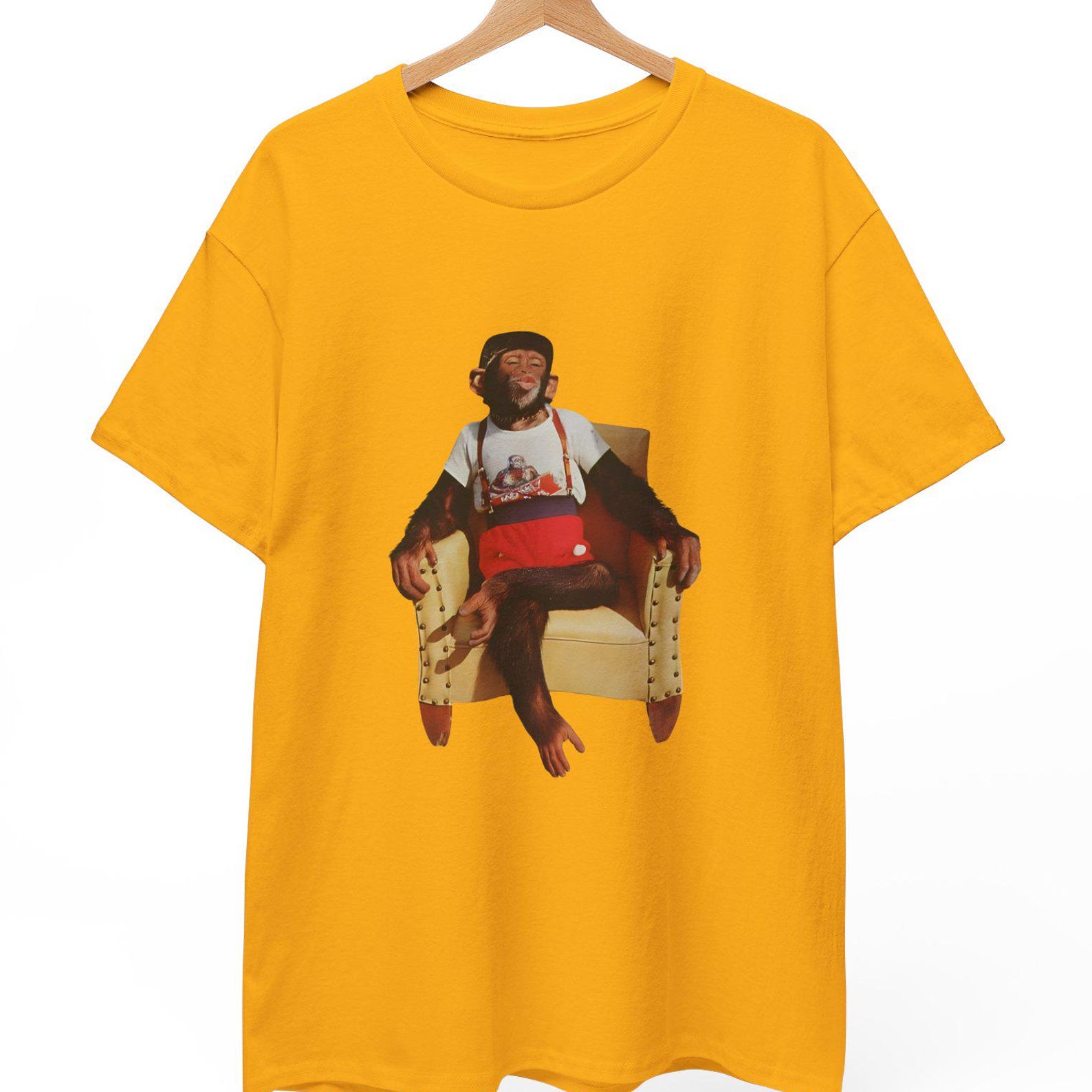 Funny Monkey Tee, | Monkey Sitting In Armchair 2XL