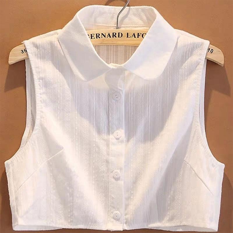 Damen Fake Kragen Hemden Mode Atmungsaktiv Abnehmbarer Kragen Dickey Kragen Geeignet für Business und Freizeit Y2026YY- gray