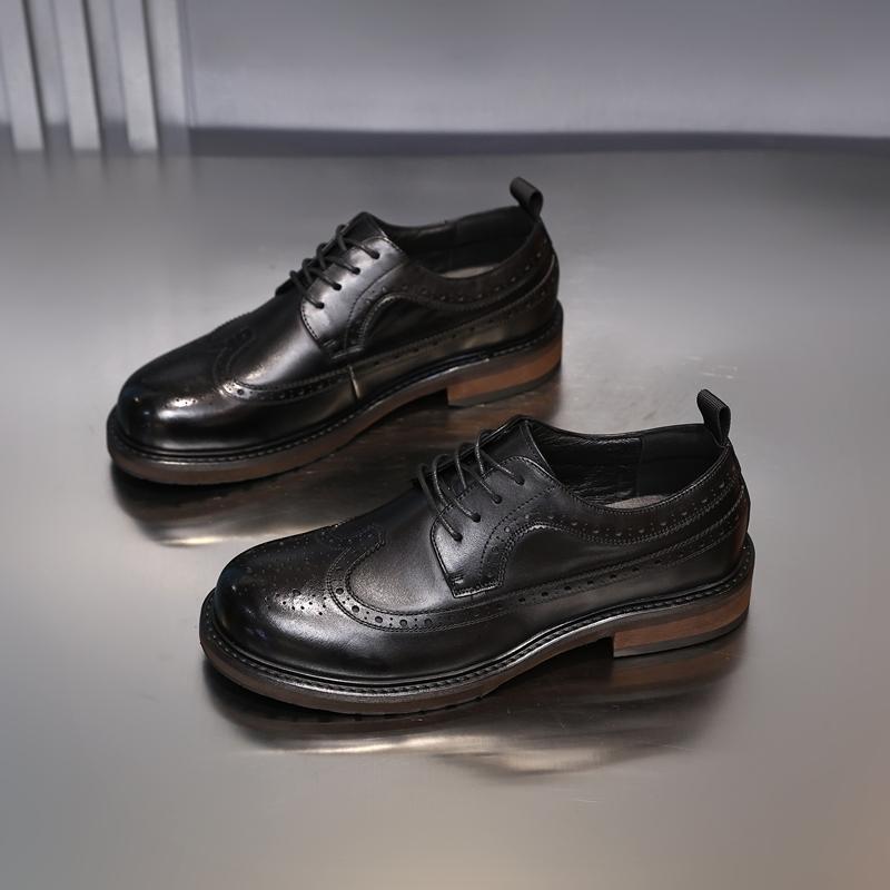 

Golden Sapling Winter Men s Dress Shoes Retro Cow Leather Lace-up Formal Business Party Oxfords Shoe Male Leisure Footwear Man 38