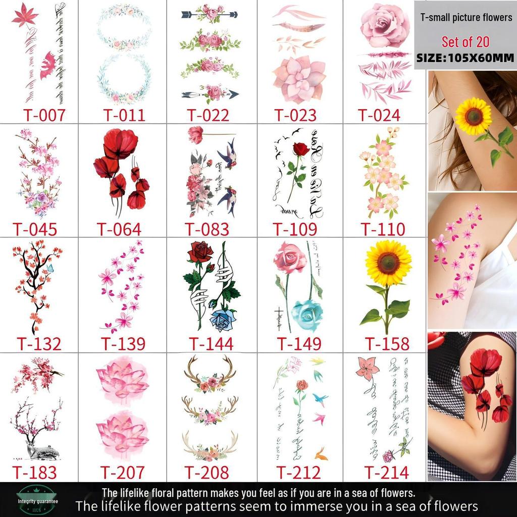 Adorable Waterproof & Sweatproof Cartoon Tattoo Stickers, Colorful Temporary Tattoos, Cross-Border Bestsellers