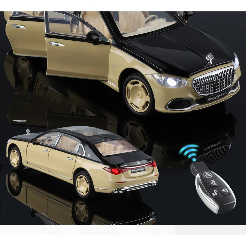 Key Control 1/24 Maybachs S680 Alloy Luxy Car Model Diecasts Metal Vehicles Car Model Simulation Sound Light Childrens Toys Gift