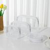 Transparent PVC Cosmetic Bag Set - Portable Black Travel Wash Bag, 4-Piece