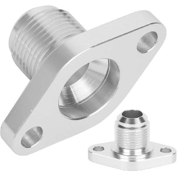 

Aluminum Turbo Oil Drain Return Flange T3 T4 T04 GT40 GT55 Silver 12 AN Auto Parts