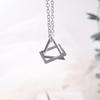 Girls Fashion Simple Space Geometry Necklace Triangle Square Pendant Personality Street Hip Hop Student Couple Creative Gift