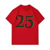 Men's 100% Cotton Crew Neck Short Sleeve T-Shirt, Casual Classic Number 25 Graphic Printed Soft Breathable Summer Daily Wear Tee for Men