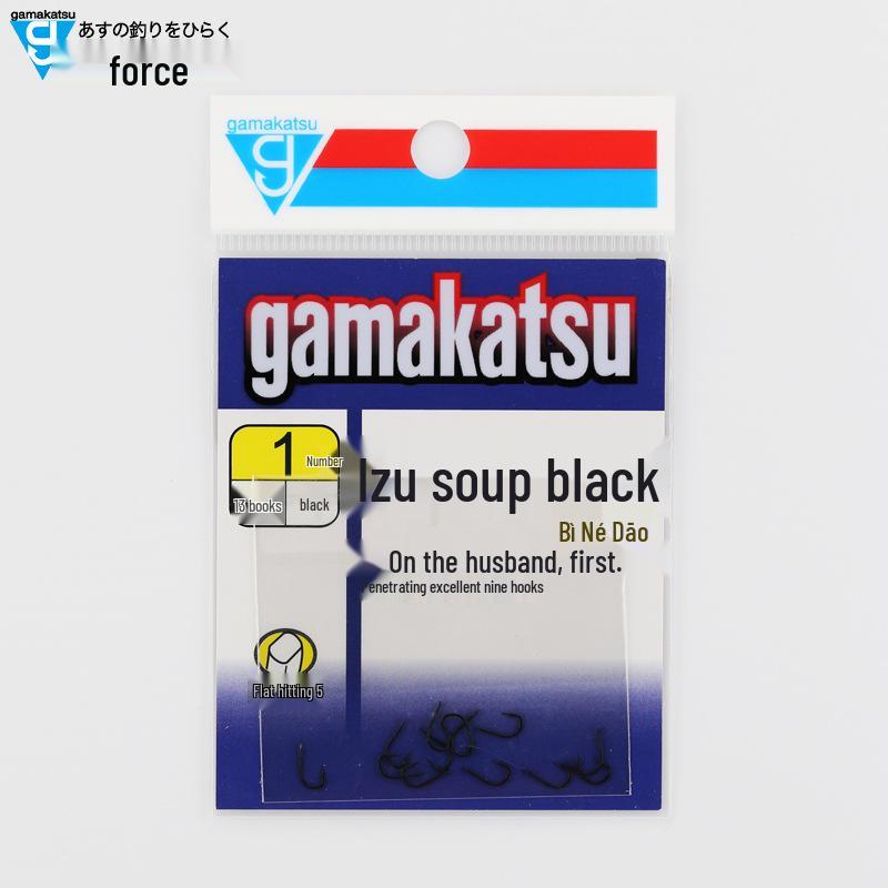 Gamakatsu Izu Красный/Черный Толстая Рукоятка Крючки для Спортивной Рыбалки с Бородкой
