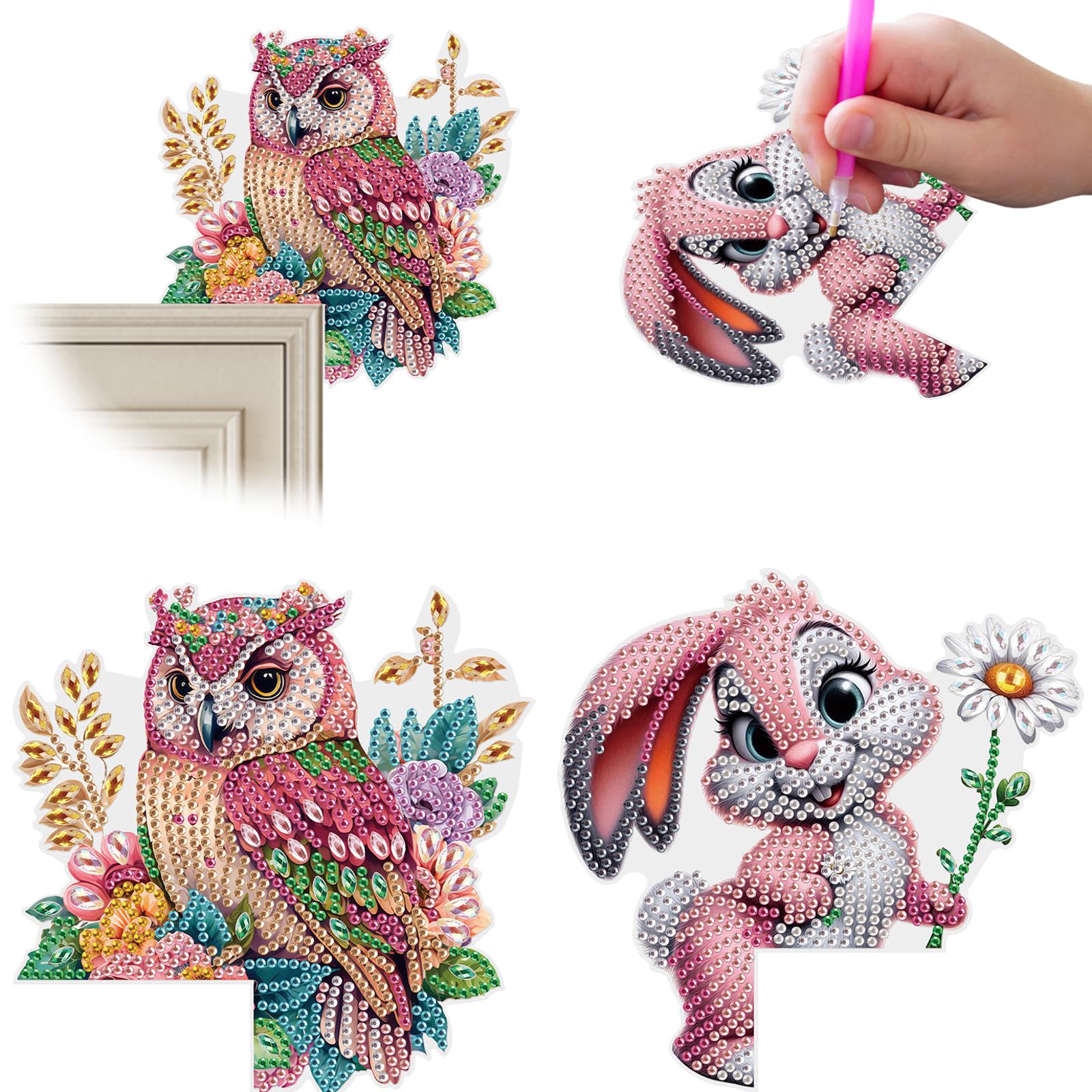 

2Pcs DIY Diamond Art Door Corner Pendants Partial Drill Door Frame Hanging Decor Decorative Acrylic Door Pendant for Home Office