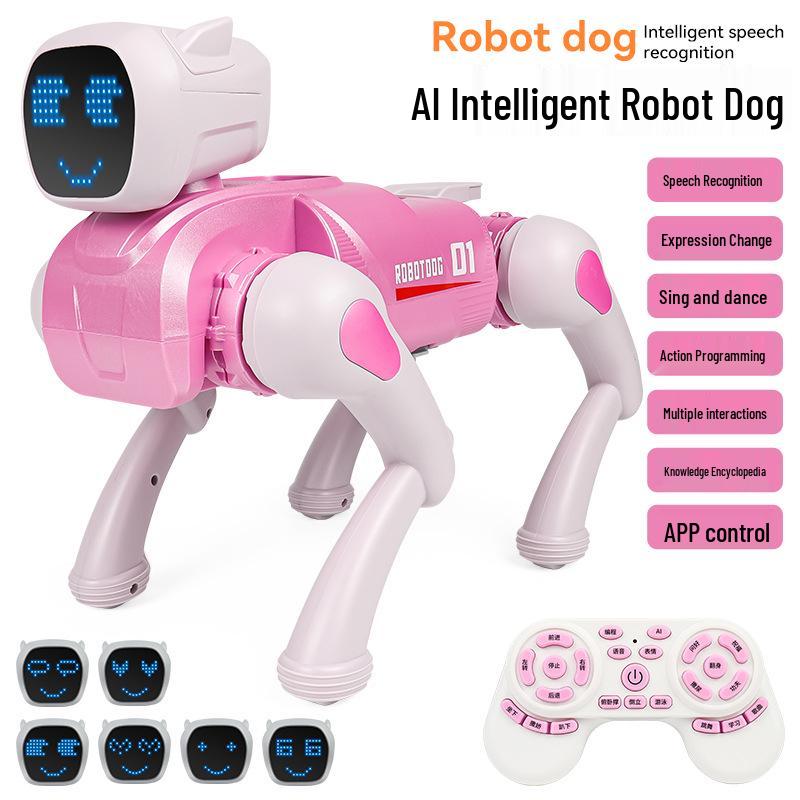 Remote Control AI Smart Robot Dog - Interactive Voice and Programming Toy for Kids Single Battery