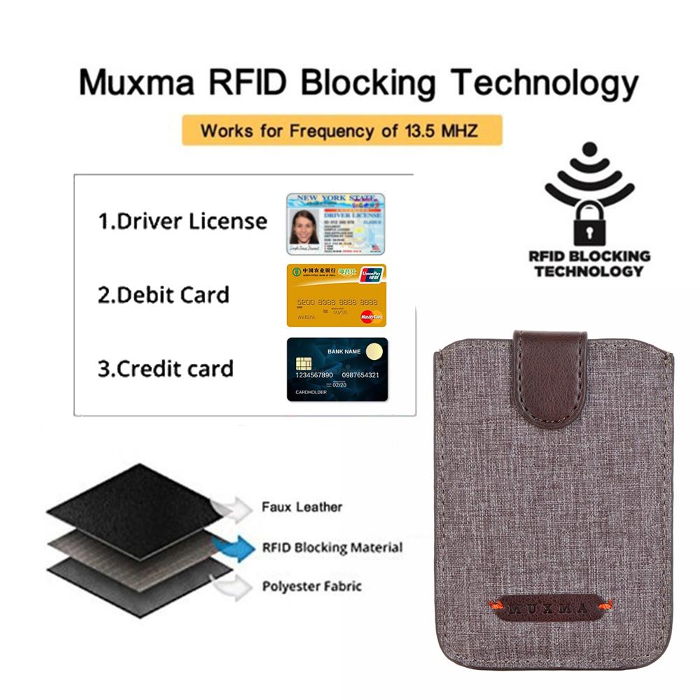 

Клейкая наклейка Холст Держатель кредитной карты Сумка для кредитных карт RFID Блокировка телефона Кошелек Карман