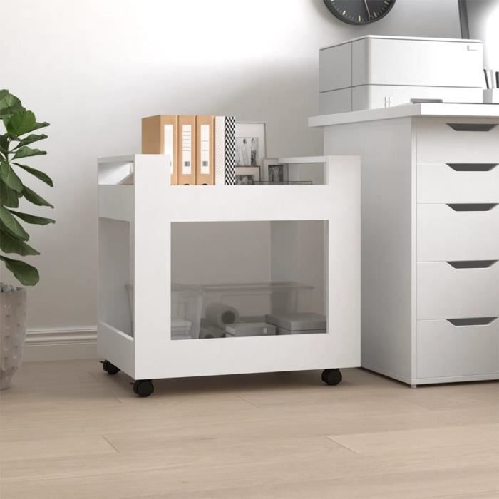 VidaXL Chariot de bureau Blanc 60x45x60 cm Bois d'ingénierie 816600