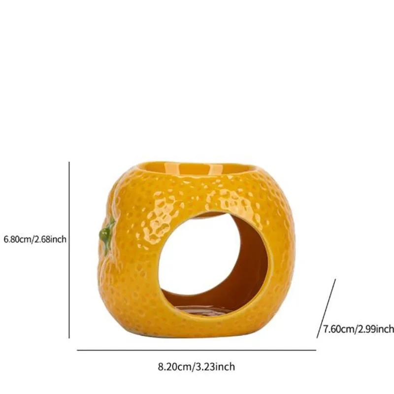 

Fruit Ceramic Candle Holder Orange Lemon Strawberry Aromatherapy Lamp Essential Oil Burner Creative Censer Home Decor оранжевый