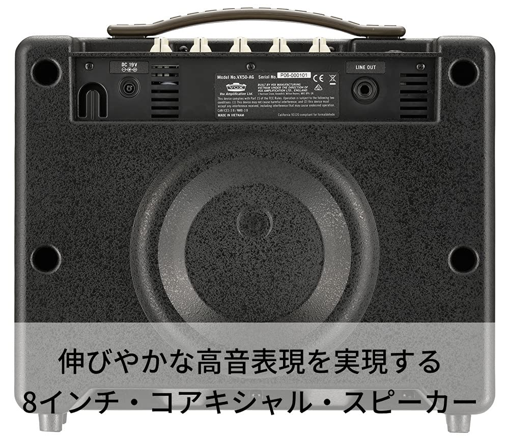 VOX Nutube Acoustic Guitar Amplifier VX50 AG: Compact and Lightweight Design with 50W High Output, Ideal for Home Practice, Studio, and Stage