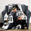 Name Custom Neymar Jr Art Print Flannel Blanket High Quality Warm Comfortable Cover for All Seasons Perfect for Gifts Home Decor
