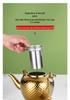 Bobo Pot Hammered Stainless Steel Teapot with Strainer - Vintage Middle Eastern Spherical Design for Restaurant and Home Use