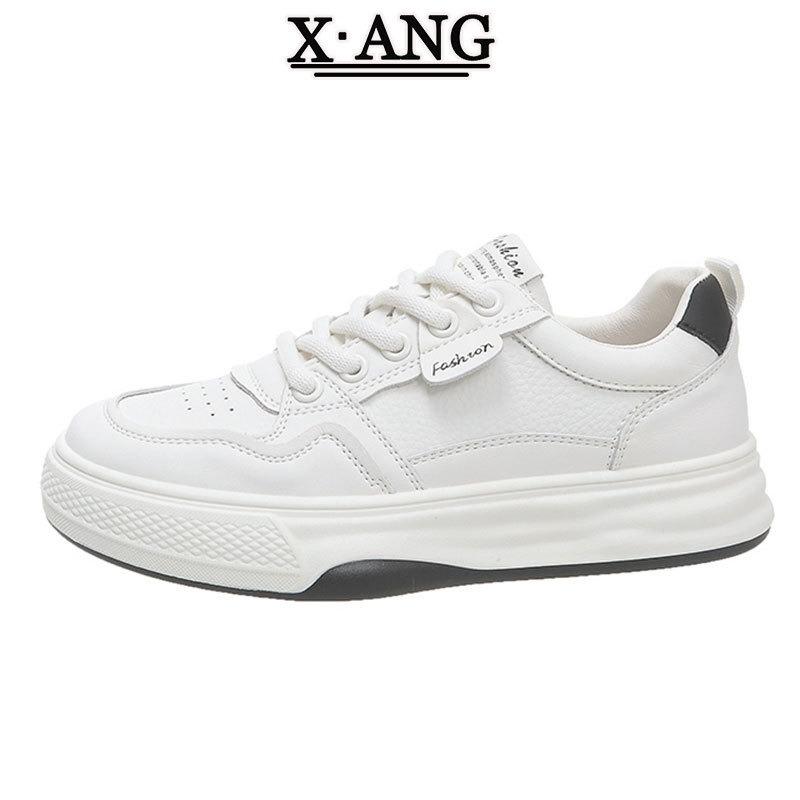 Leather little white shoes women's shoes spring and summer new soft soles not tired feet single shoes platform casual sports board shoes
