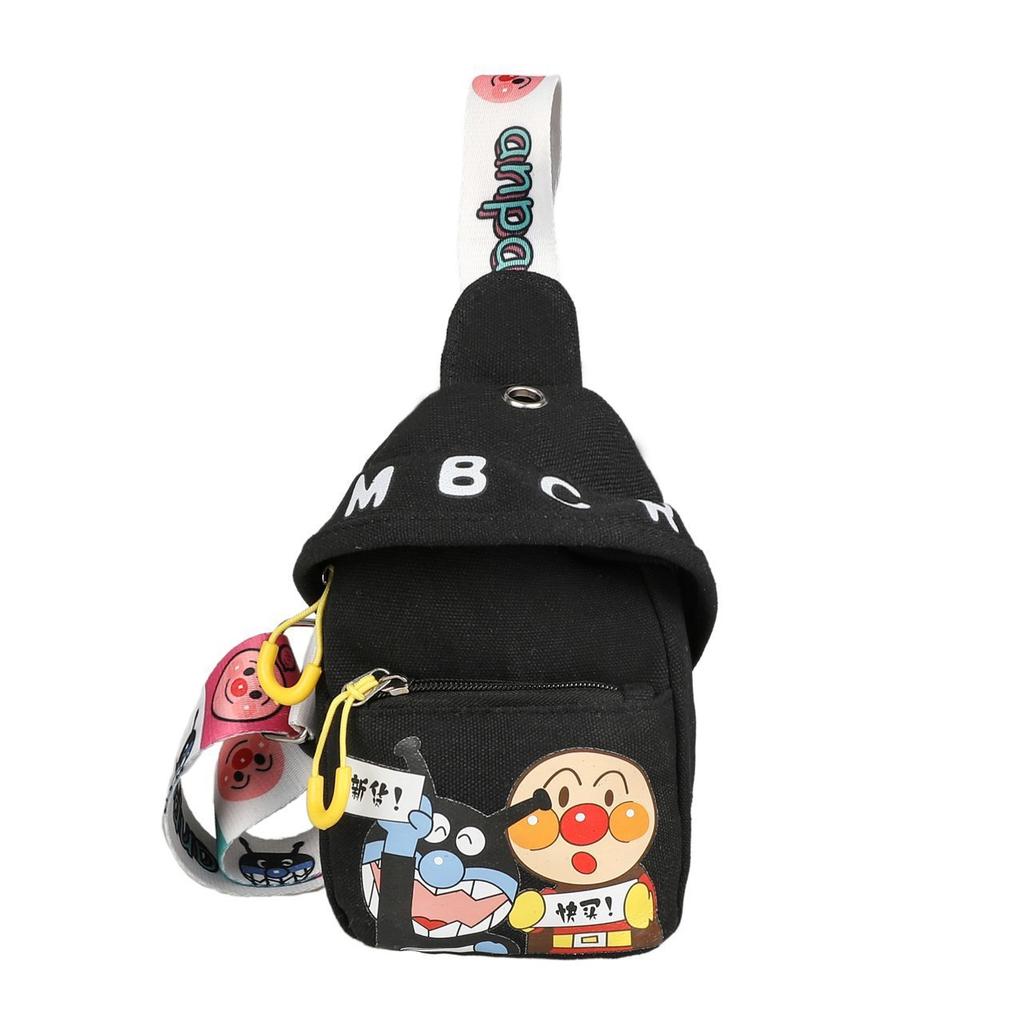 Girls' Cartoon Print Canvas Shoulder Bag with Adjustable Strap