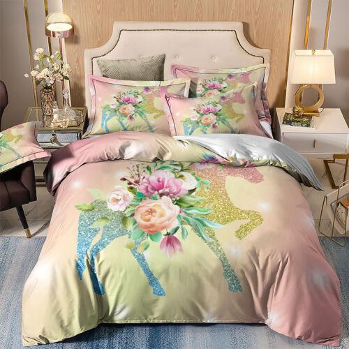 

Одеяло с единорогом Doona, комплект пододеяльников, одиночное двойное постельное белье размера «queen-size», детское животное Single 135x200cm