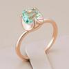 Triangle Geometric Light Green Zircon Personality Rings for Women Golden Fashion Rings Light Luxury Party Jewelry