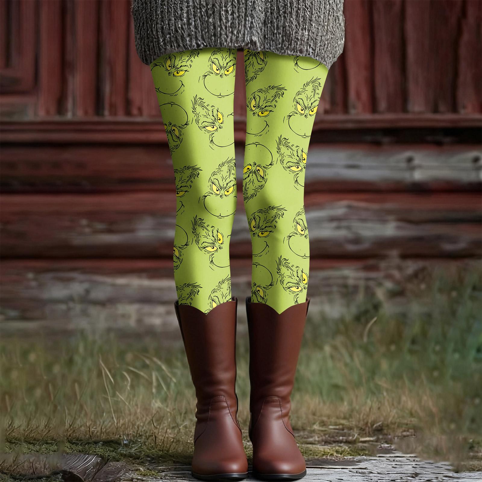 

Женские повседневные модные уличные рождественские облегающие эластичные брюки для йоги, укороченные брюки XXL