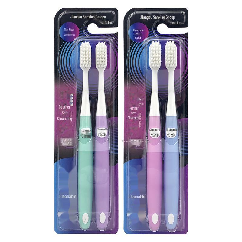 Sanxia Feather Soft Ultra-Fine Adult Toothbrush Set - 2 Pieces