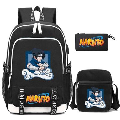 3 sztuk/zestaw Anime Naruto plecak dla dzieci nastolatek plecak z kreskówek wodoodporny tornister uczeń chłopiec dziewczyna tornister plecak