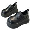 British Style Small Leather Shoes Women's Shoes 2024 Spring New Thick-soled Inner Height-increasing Women's Shoes Muffin Mary Jane Loafers