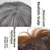 Hair Extension Everyday Short Hair Topper Clip In Fringe Hair Pieces  Gray Root Coverage