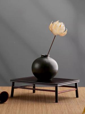 Red Sour Branch Buddha Statue Solid Wood Base, Rectangular Strange Stone Vase Pot, Purple Sand Tea Pot Cup, Redwood Bracket
