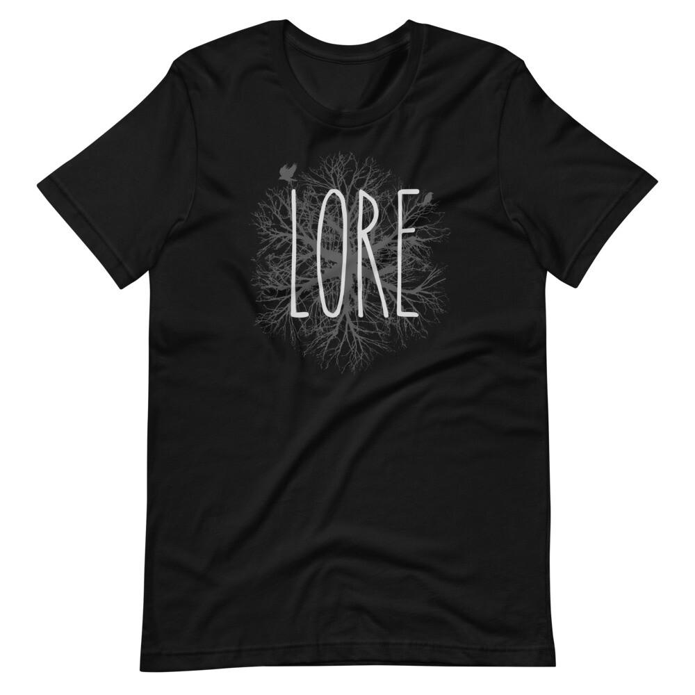 LORE PODCAST Graphic Black Tee Short-Sleeve Unisex T-Shirt