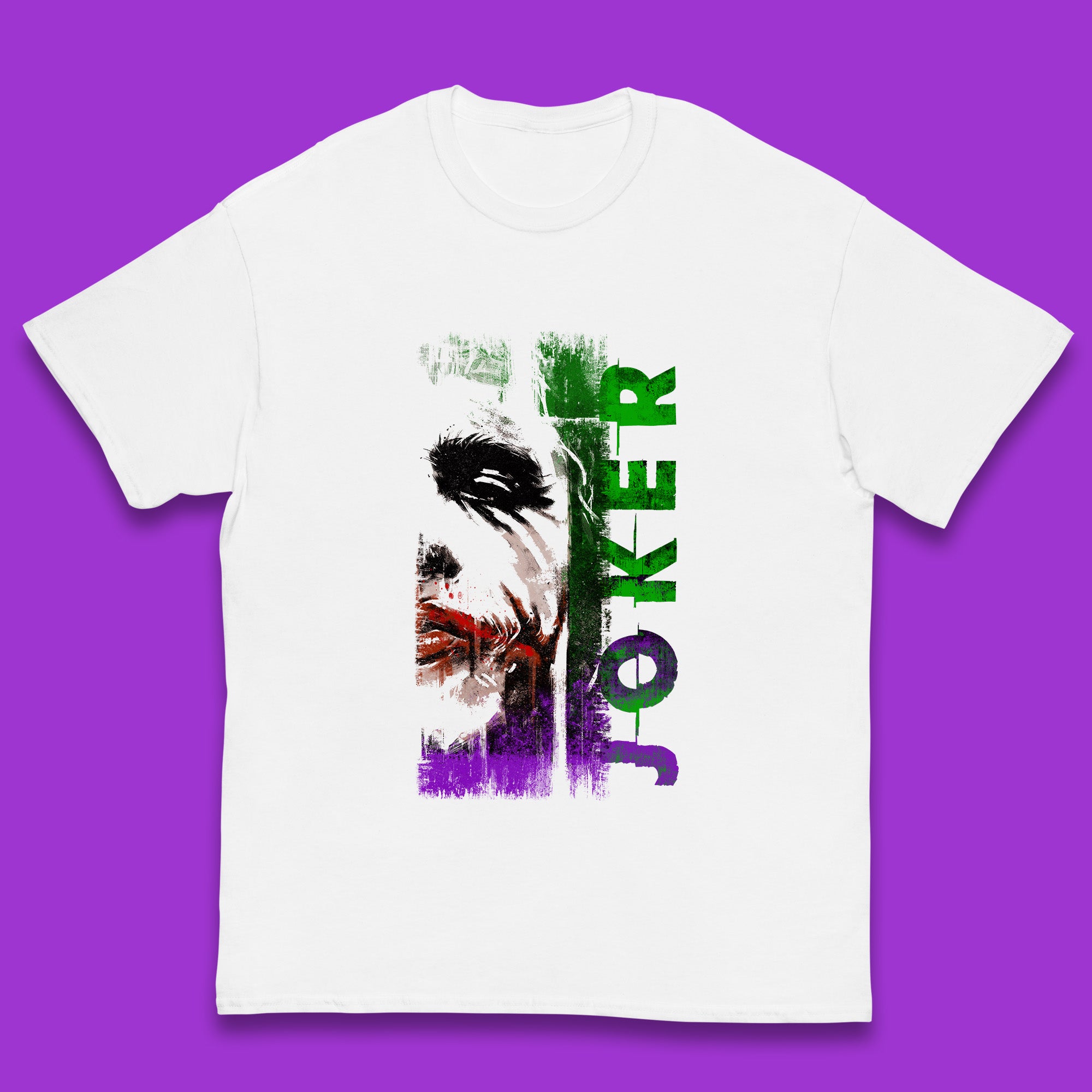 Joker Face Movie Villain Comic Book Character Supervillain Movie Poster Kids T Shirt 140