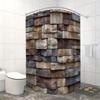 Rustic Stone Wall Shower Curtain - Waterproof, Mildew-Resistant With 3D Brick Design For A Modern And Textured Bathroom Decor