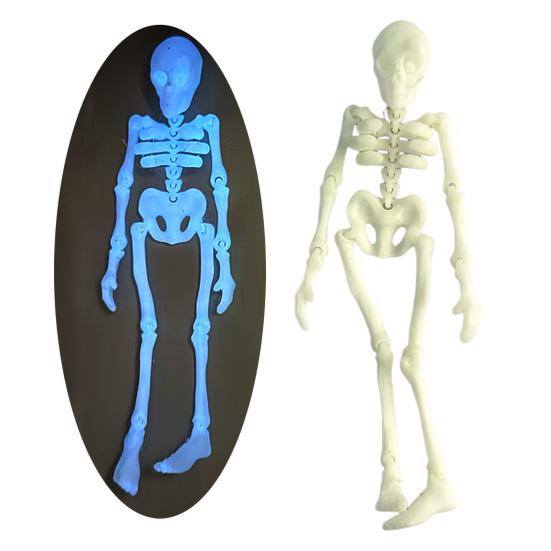 5Pcs 3D Printed Skeleton Refrigerator Magnet Poseable Skeleton Figurine with Movable Joints Halloween Gothic Skeleton Fridge Magnetic Decoration
