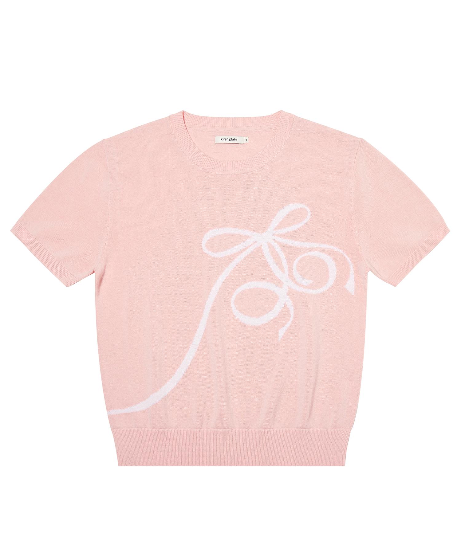 Kirsh Plain Ribbon Cherry Summer Knit [Light Pink] 2