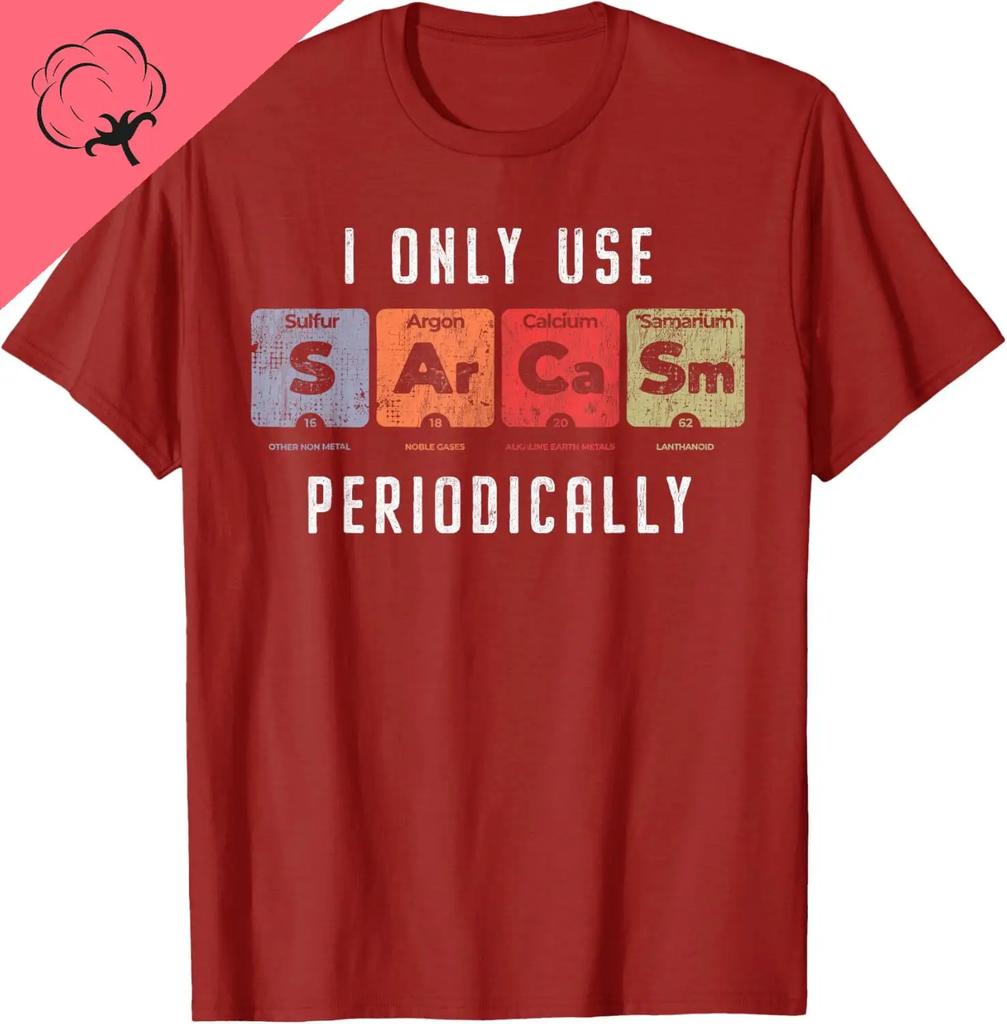 Sarcasm Periodic Table Pun Funny Science Graphic Tee Cotton Unisexs Short Sleeve TShirt