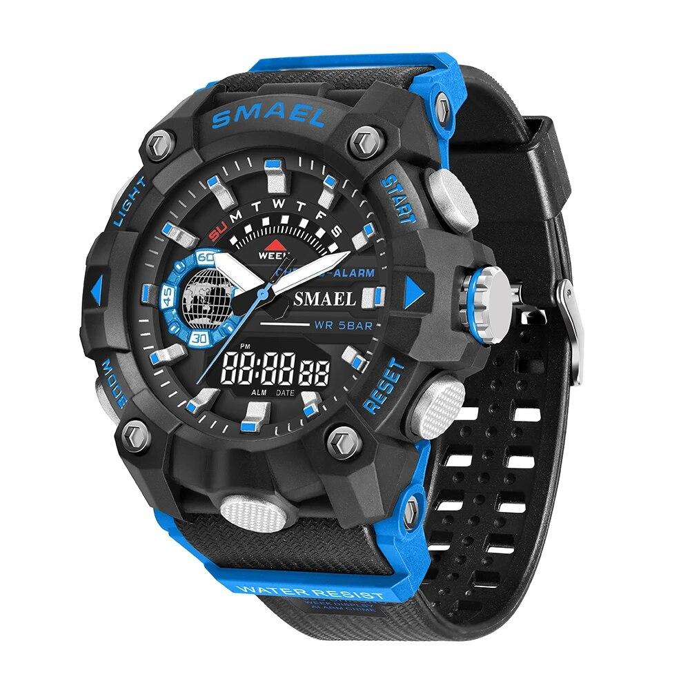 SMAEL 8040 Men‘s Military Digital Sport Watch - 50M Waterproof Shock Resistant LED Alarm Stopwatch Chronograph Wristwatch