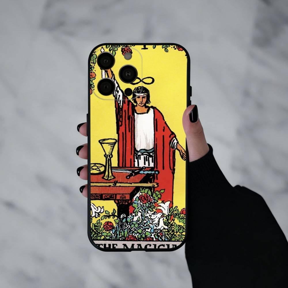 T-Tarot C-cards  Phone Case For iPhone 17pro,16,15,14,13,12,11 Plus,Pro Max,XS,Soft Silicone Black Cover