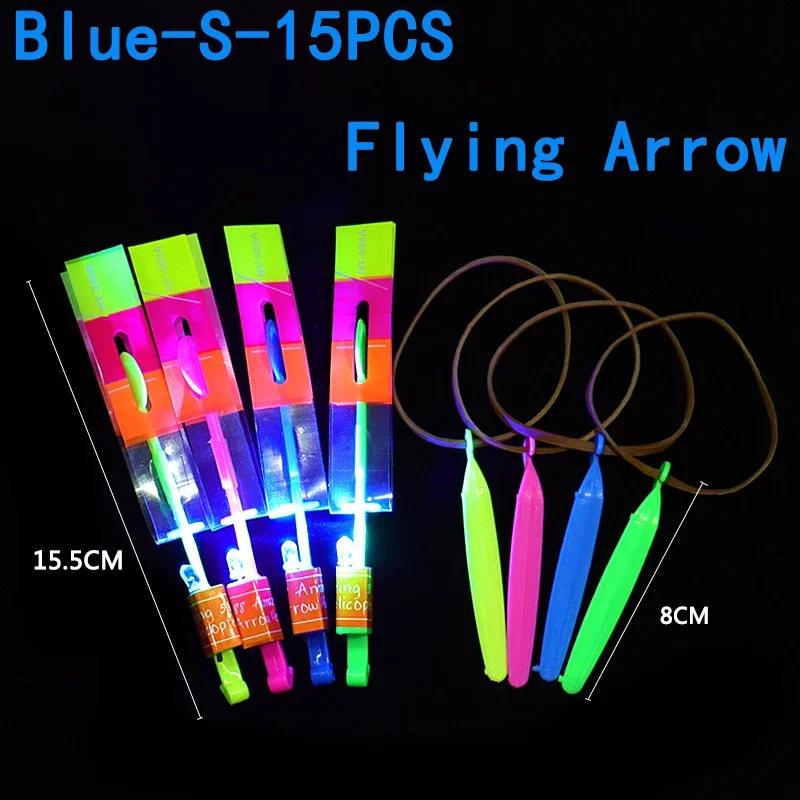 Summer Outdoor Games LED Lights Arrow Slingshots Flying Toys Kids Flying Helicopters Birthday Party Fun Gifts Elastic Slingshots