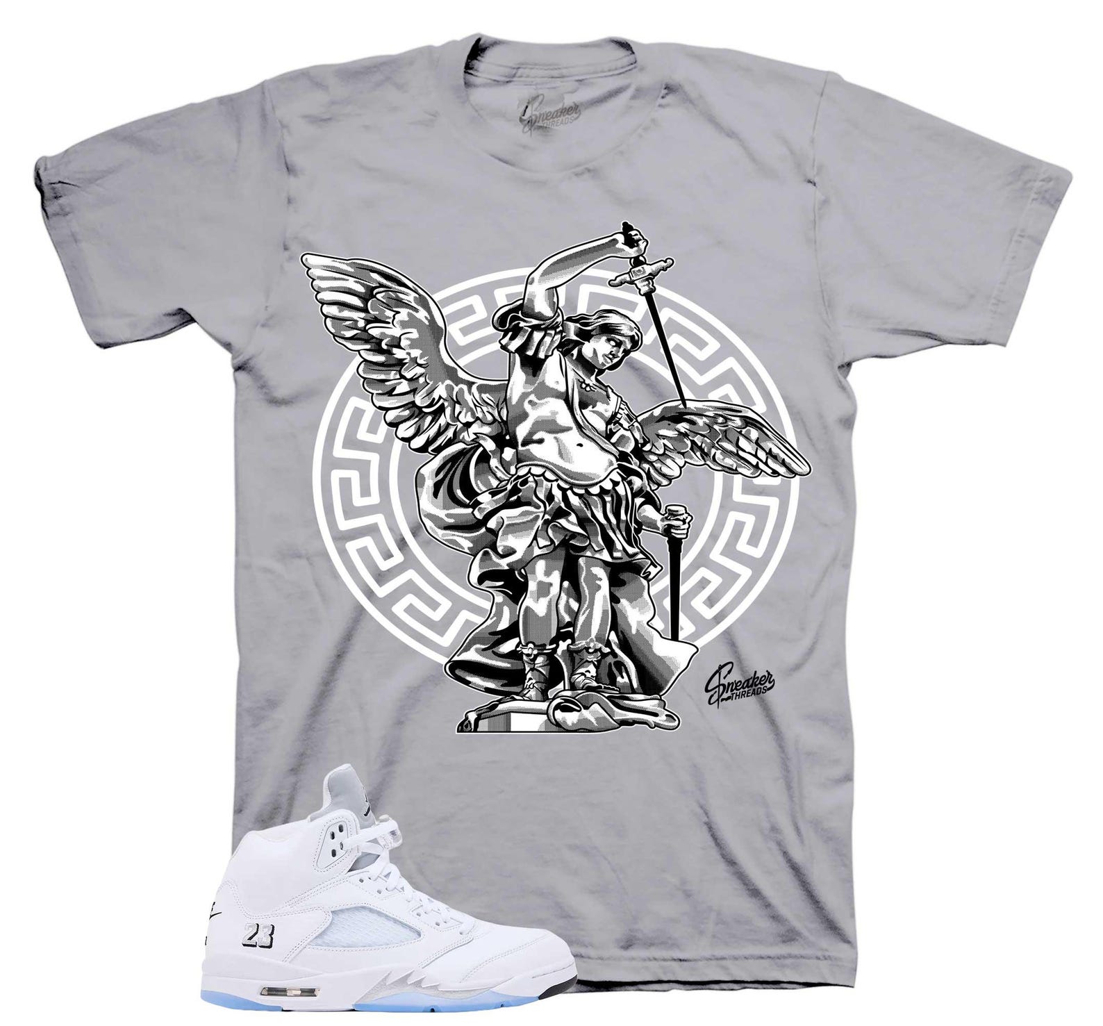 Shirt To Match Retro 5 White Metallic AJ5 - Archangel Sneaker Tees 4XL
