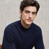 EMZ Erdos Men's 100% Wool Solid Mock Neck Sweater