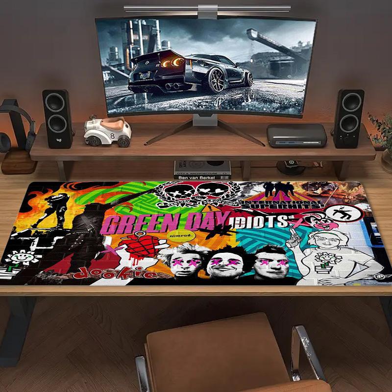 Band Green Day Color Mouse Pad Large Gaming Table Cushion Non-slip Laptop Tablet Big Mousepad XXL Mat Mini PC Playmat With Lock edge