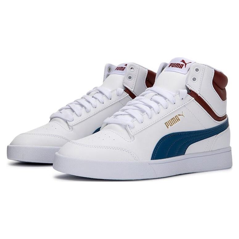 Puma Shuffle Mid White Lake Blue Unisex Sneakers Intense-Red Team-Gold 380748-10