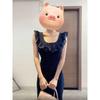 Lotus Leaf Edge Blue Polka Dot Small Fly Sleeve Dress Children's Summer French Hip Skirt Fashion Floral Suspender Dress