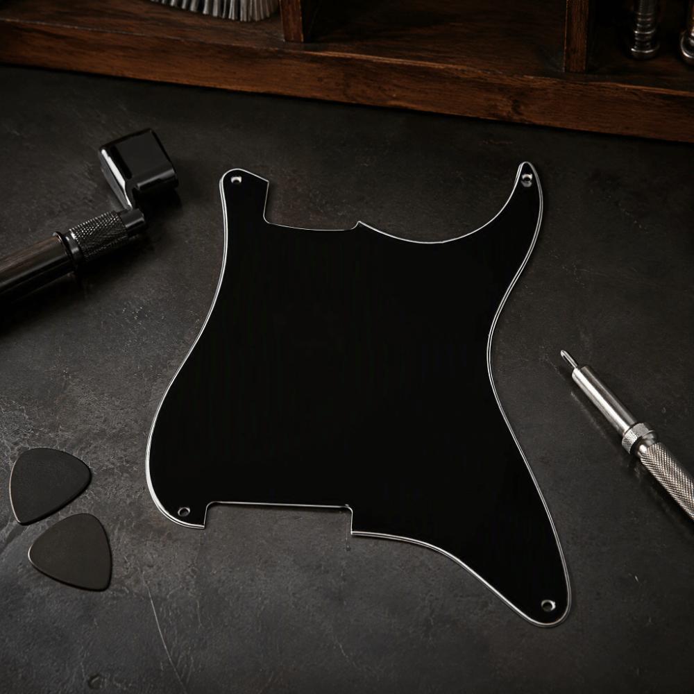 Black Color Guitar Scratch Plate 4 Holes Guitar Pickguard Plate For Electric Guitar